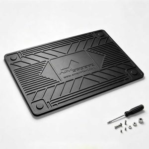 Rubber workstation mat with a large central area for complex hobby projects.