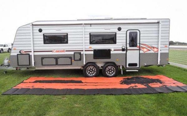 Travel Trailer Accessories UV-protected Recycled Polypropylene Custom Logo RV Camping Mat Waterproof Patio Rug Outdoor Area Rug