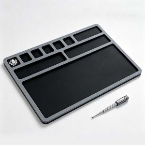 Custom branding zone on an EDC organizer mat for OEM logo printing.