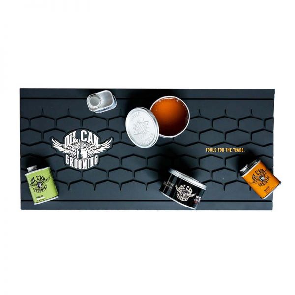 OilCan Grooming Barber Supplies Custom Logo Salon Bench Top Utility Tool Mat Barber Work Mat