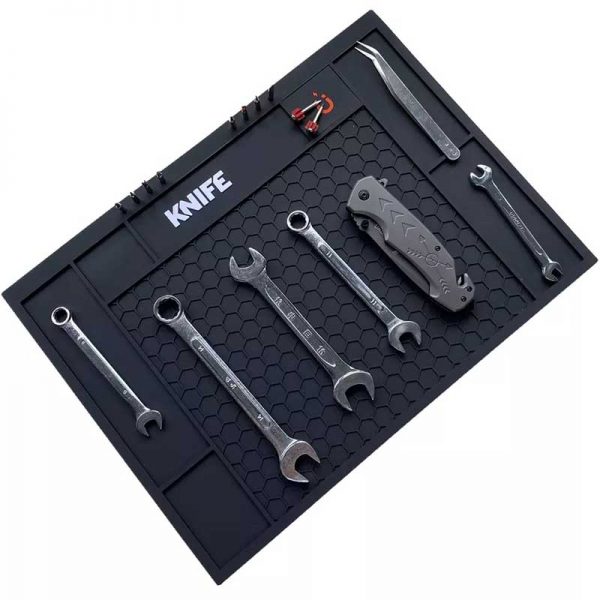 Workplace Heavy Duty Branded PVC Work Bench Overhaul Mat Molded Rubber Organizer Tray Craftsman Tool Chest Mat