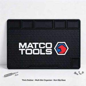 Thick rubber bench mat multi-slot hardware organizer for professional technician workbench