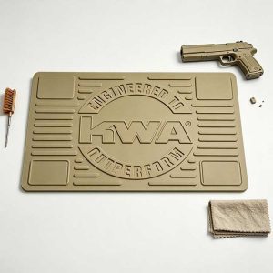 7mm heavy-duty rubber tactical gun mat with side storage compartments.