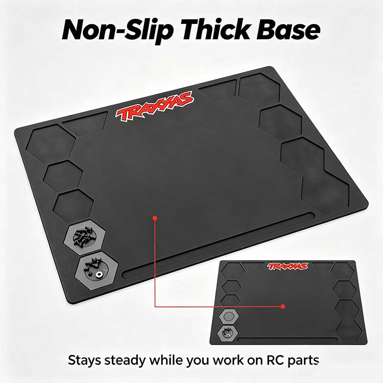 Non-Slip RC Takedown Mat Base Non-slip silicone base for takedown mat keeping it steady during RC repair.
