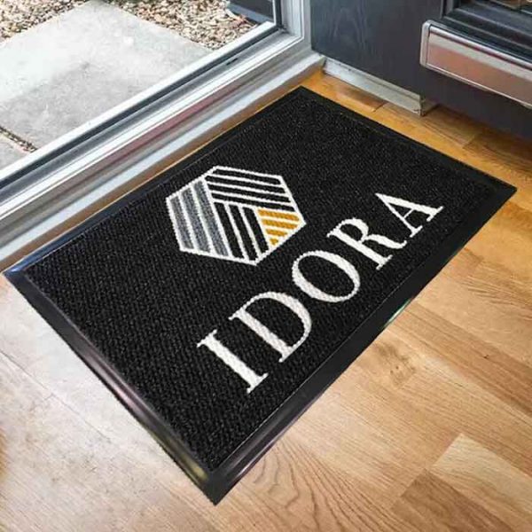 Personalised Printed Logo Commercial Outdoor Entrance Rubber Door Mats Super Berber Impression Floor Mats