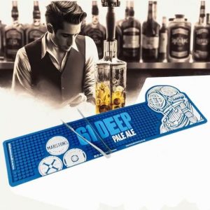 Whiskey Promotional Bartender Use Custom 3D Raised Logo PVC Bar Service Spill Mat Rubber Beer Pub Mats