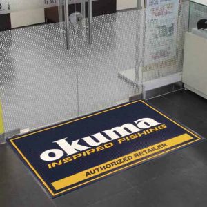 Okuma Fishing Indoor and Outdoor Heavy Duty PVC Rubber Door Mat Non-slip Welcome Entrance Logo Carpet Custom Floor Mats