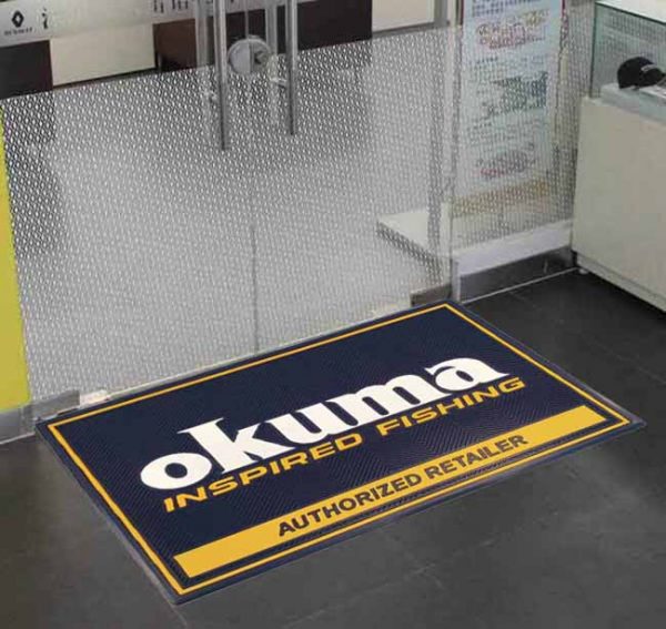 Okuma Fishing Indoor and Outdoor Heavy Duty PVC Rubber Door Mat Non-slip Welcome Entrance Logo Carpet Custom Floor Mats