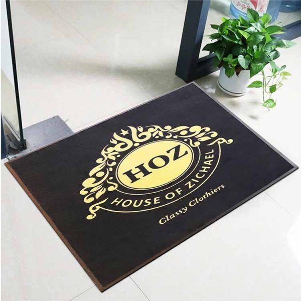 Industrial Use Promotional Corporate Printed Business Logo Floor Mats Nylon Fiber Flocked Personalised Door Mats