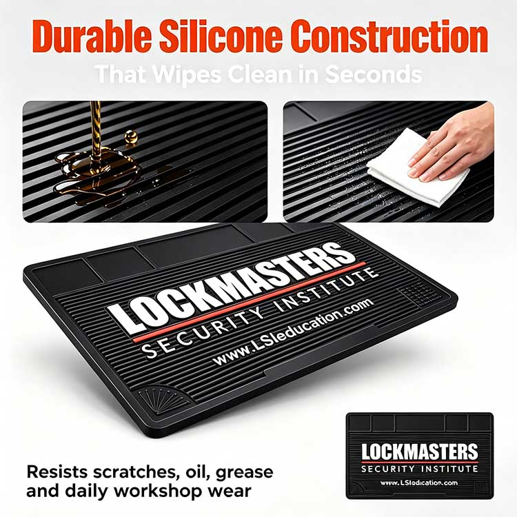 Oil Resistant Silicone Lock Pin Tray Fast Wipe Clean Demo Oil resistant silicone lock pinning tray with fast wipe clean surface for locksmith rekey jobs