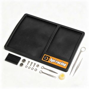 Compact rubber RC engine mat designed for pit tables and race day tools
