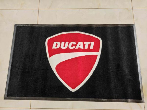 In Stock Brand New 60x100cm Ducati Logo Printed Carpet Nylon Entrance Rugs Rubber Branded Door Floor Mat