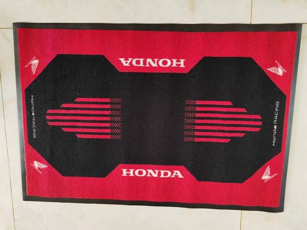 In Stock Brand New 60x100cm Honda Racing Printed Logo Carpet Nylon Door Entry Rugs Rubber Branded Entrance Mat