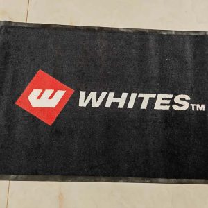 In Stock Brand New 60x90cm Whites Powersports Printed Logo Rubber Carpet Door Rug Nylon Commercial Mats