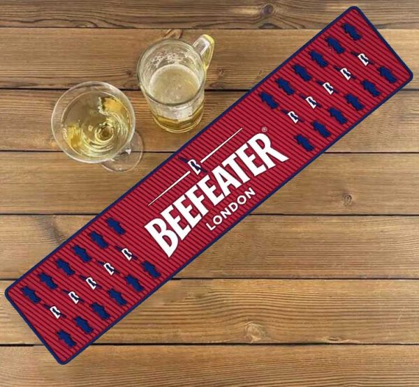 BEEFEATER London Custom Whiskey Rum Bar Mats Counter Top Pub Silicone Beer Mats PVC Rubber Bartender Mat