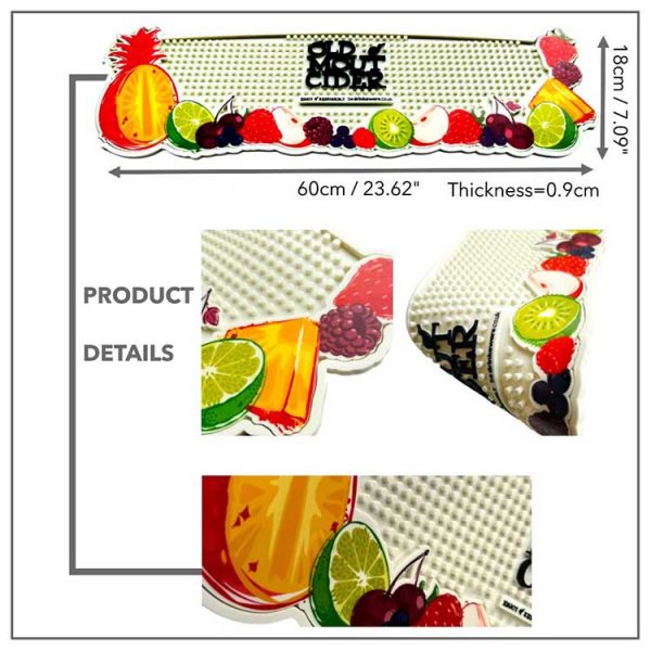 Old Mout Cider Counter Top Cocktail Bar Runners Rubber Barmat Wine Pub Bartender Bar Drip Mat Custom Silicone Bar Mat