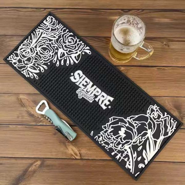 Siempre Tequila Branded Collectable Beer Mats Bartender Mat Whiskey Rubber Bar Runner Mat Cocktail Bar Top Mats