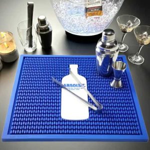Absolut Vodka Custom Bartender Flexible Rubber Bar Counter Mats Service Drip Bar Runner Whiskey PVC Pub Bar Mats