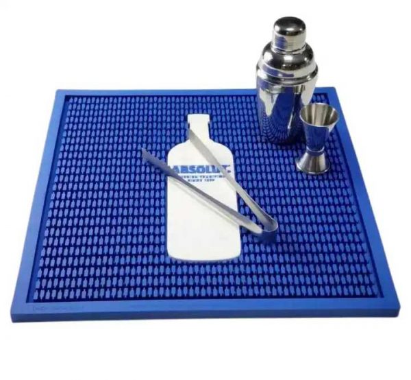 Absolut Vodka Custom Bartender Flexible Rubber Bar Counter Mats Service Drip Bar Runner Whiskey PVC Pub Bar Mats