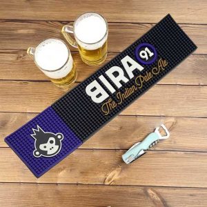 BIRA 91 Taproom Pub Bartender Counter Top Wine Rubber Bar Runner PVC Bar Mat For Spills Collectable Beer Mats
