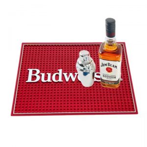 Budweiser Beer Branded Counter Top Silicone Pub Beer Mats Rubber Spill Bar Runner Bartender Cocktail Bar Table Mat