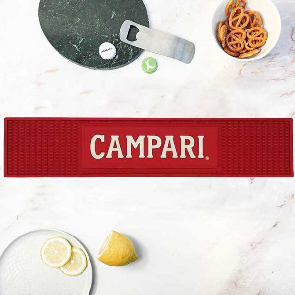 Campari Spritz Custom Flexible Rubber Bartender Bar Runner Pub Counter Silicone Drip Beer Mat Spill Cocktail PVC Bar Mat