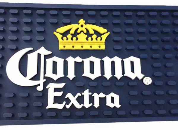 Custom Logo Rubber Bar Shaker Mat Anti-Skid Spill Bar Runner Soft PVC Bar Drink Mats Corona Extra Vintage Beer Mats