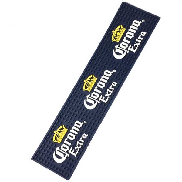 Custom Logo Rubber Bar Shaker Mat Anti-Skid Spill Bar Runner Soft PVC Bar Drink Mats Corona Extra Vintage Beer Mats