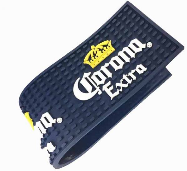 Custom Logo Rubber Bar Shaker Mat Anti-Skid Spill Bar Runner Soft PVC Bar Drink Mats Corona Extra Vintage Beer Mats