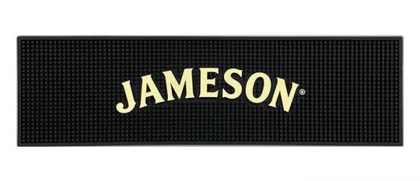 Jameson Irish Whisky Custom Logo Bartender PVC Spill Bar Drink Mats Silicone Rubber Beer Bar Runner Pub Black Bar Mat