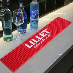 Lillet Spritz Custom Heat Resistant Rubber Spill Wine Bar Runner Rail Drip Beer Mat Cocktails Table Pub Silicone Mats