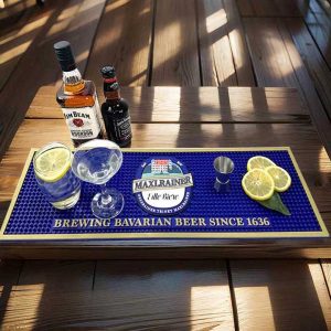 Maxlrainer Helles Brewing Custom Soft PVC Rail Bar Mat Bartender Silicone Pub Beer Mats Flexible Rubber Bar Drip Mats