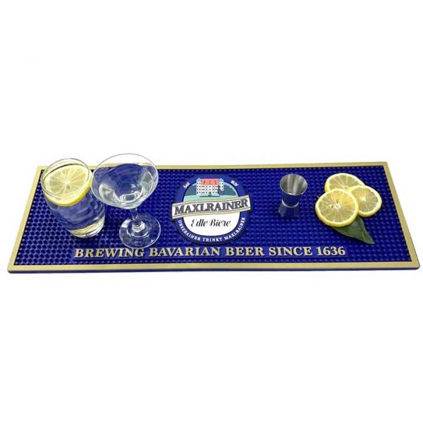 Maxlrainer Helles Brewing Custom Soft PVC Rail Bar Mat Bartender Silicone Pub Beer Mats Flexible Rubber Bar Drip Mats