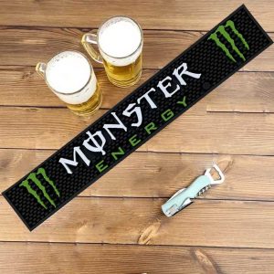 Monster Energy Drink Custom Bartender Rubber Drip Bar Runner Counter Top Spill Cocktail Barmat PVC Pub Beer Mats
