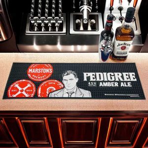 Pedigree Amber Ale Custom Pub Whiskey Bar Runner Mat Bartender Rubber Bar Matt Soft PVC Cocktail Bar Beer Mats