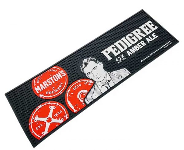 Pedigree Amber Ale Custom Pub Whiskey Bar Runner Mat Bartender Rubber Bar Matt Soft PVC Cocktail Bar Beer Mats