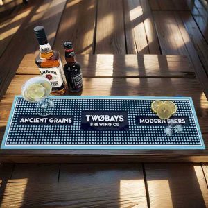 TWØBAYS Brewing Beer Custom Silicone Rubber Pub Rail Barmat Anti-Skid Spill Bar Runner Soft PVC Drip Bar Drying Mat