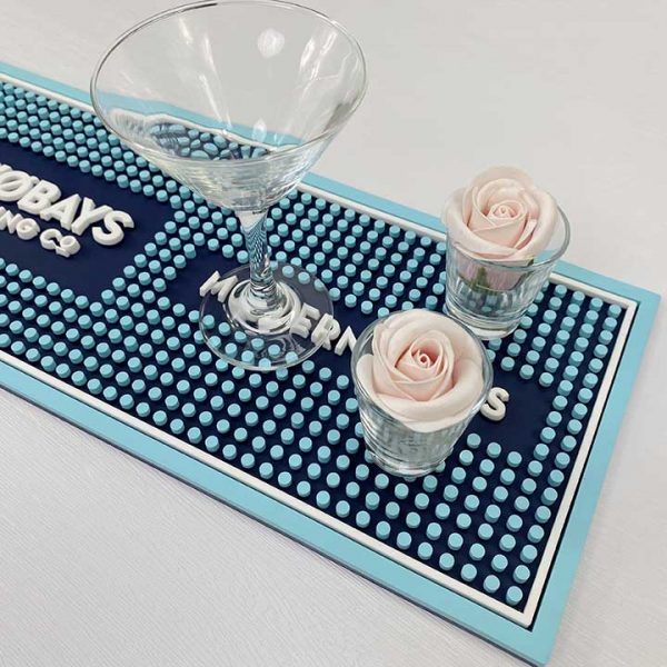 TWØBAYS Brewing Beer Custom Silicone Rubber Pub Rail Barmat Anti-Skid Spill Bar Runner Soft PVC Drip Bar Drying Mat