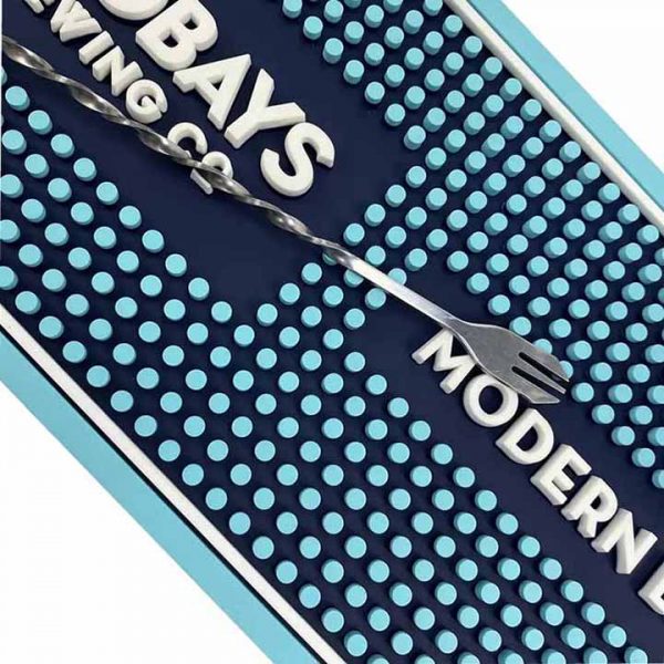 TWØBAYS Brewing Beer Custom Silicone Rubber Pub Rail Barmat Anti-Skid Spill Bar Runner Soft PVC Drip Bar Drying Mat