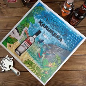 Whiskey Bartender Pub Counter Top Service Bar Mat Collectable Rubber Bar Runner Karukera Rum Wine Printed Beer Mats