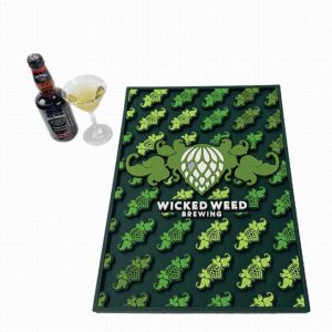 Wicked Weed Brewing Custom Soft PVC Bar Counter Mats Nonslip Rubber Bar Drip Mat Pub Beer Mats For Home Bar