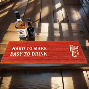 Wild Life Brewing Branded Silicone Rail Bartender Cocktail Mats Pub Soft PVC Drink Spill Beer Mat Bar Top Rubber Mats