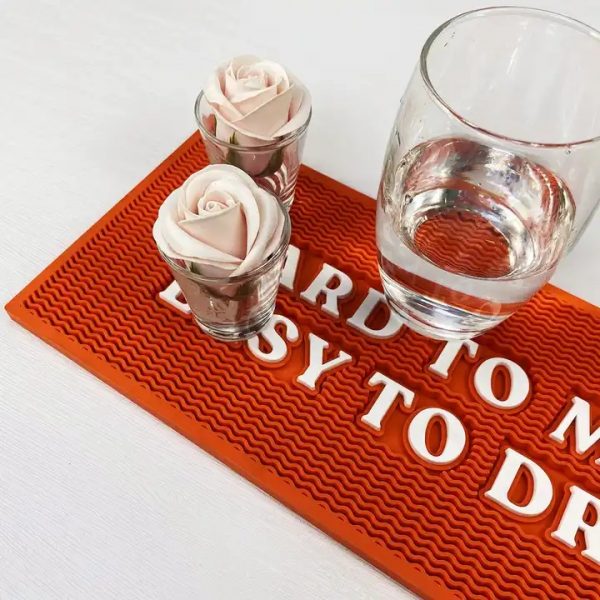 Wild Life Brewing Branded Silicone Rail Bartender Cocktail Mats Pub Soft PVC Drink Spill Beer Mat Bar Top Rubber Mats