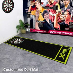 Custom Printed Darts Mat with Oche Lines, Non Slip Carpet Dart Mat, Dart Board Mat For Floor and Dart Tip Dartmat Rubber