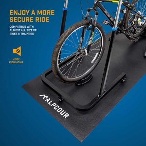 Custom Waterproof Gym Exercise Sweat Proof Workout Equipment Mat Printed Fitness Peloton TPE Indoor Cycling Mat