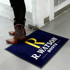 Western Boots R Watson Boots Branded Entrance Carpet Runners Custom Logo Rugs For Business Rubber Logo Entry Mat