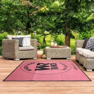 Chuckwagon Races Whiskey Ridge Ranch Deck Patio Rug Plastic Straw RV Camping Mat 9x12ft Custom Waterproof Outdoor Carpet Rug