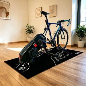 Custom Sweat Proof Stationary Bike Mat Workout Equipment Mat – Non-Slip, Durable, and Personalized Fit for Home Gym Floor Protection