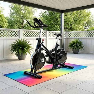 Custom Turbo Trainer Mats Indoor Fitness Bike Training Mat – Pilates Exercise Mat – Non-Slip, Heavy Duty for Home Gym Floor Protection