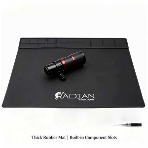 Telescope repair mat with 15 individual sorting compartments for small hardware and screws.